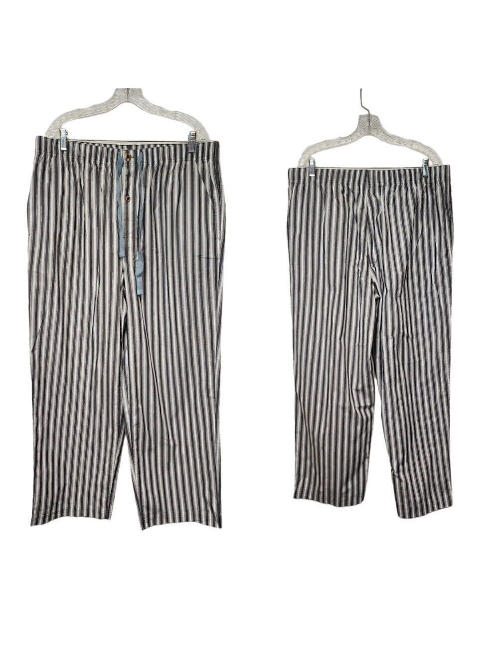 CREMIEUX LOUNGWEAR PLAID GRAY/BLUE ELASTIC DRAWSTRING PAJAMA PANTS SIZE XL
